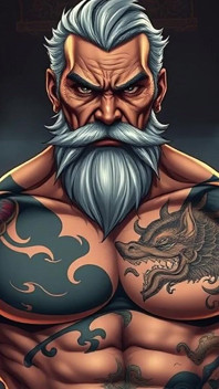 Ai Art bez koszuli mężczyźni mięśni