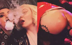 Smoking Hot Latex MILFs Deep Strap-on Fuck! Arya Grander