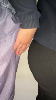 Big-bootied Girl Gropes a Stranger's Penis