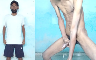 Rajesh Playboy 993: Rajesh Playboy 993 masturbuje velký penis a stříká do sklenice Výprask...