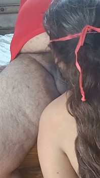 In Corner Blowjob to Her Boyfriend in the Hotel Hallway