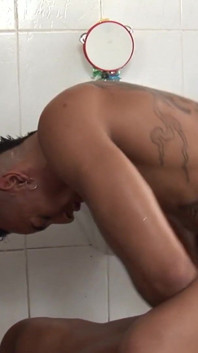Two handsome gays Texeiro and Alvares fuck in the bathroom