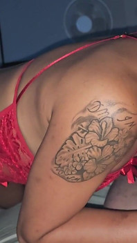 Island Slut Sucks Cock in Red Lingerie