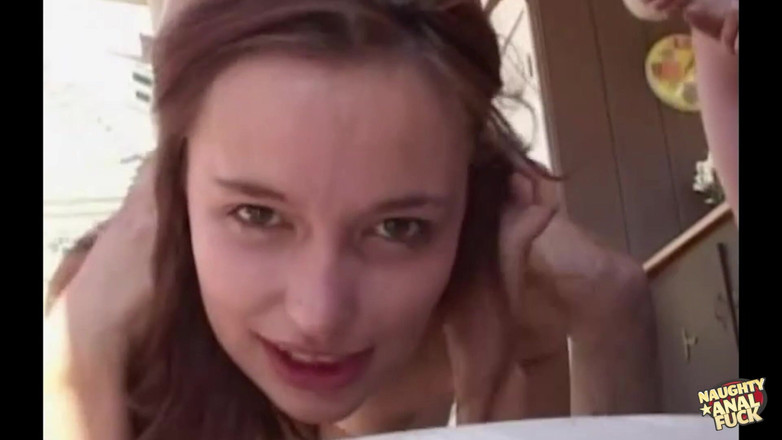 Naughty anal fuck: This Brunette Looks Cute but Secretly Adores Having a Bunch...