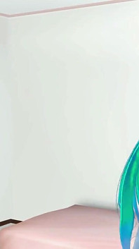 Miku Hatsune naakt dansend veroveraarlied vocaloid mmd 3D Smaragdgroen haar kleur bewerken Smixix