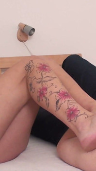 Foot worship 155 red lacquered toenails