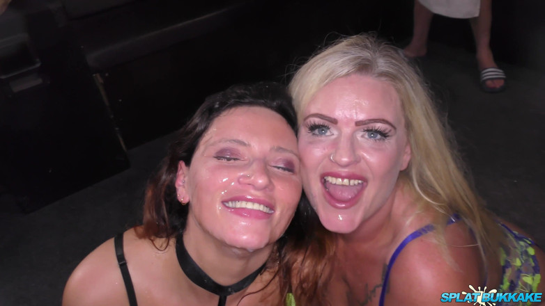 100% Amateur Gangbang and Bukkake from the UK!: La sexy Kimberley et Niki se font recouvrir de sperme 2