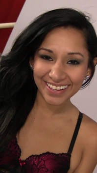 Kim Kennedy Is a Lovely Latina, Who Will Take off Her Bra, Before Getting Down on Her Knees to Give This Gentleman a Blowjob