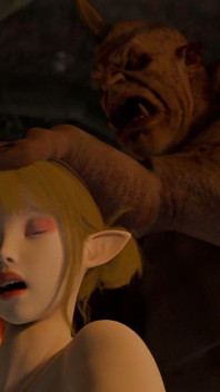Dungeon Domination: Orc Breaks Elven Girl with Rough Assfuck & Cum