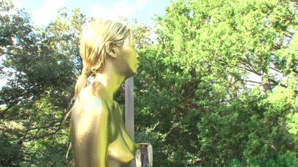 Cocoa Soft: It is gold paint in the outdoors that is very...