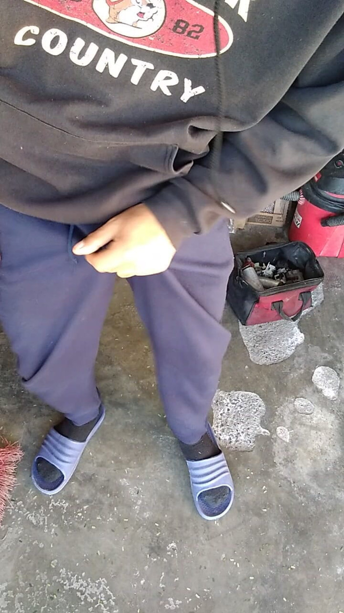 AlexAlejandro13: At the Gate of My House Taking Out My Dick
