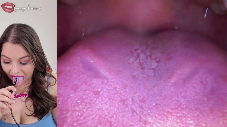Sydney screams fetish: 시드니 의 입 깊숙이 - 내시경으로 입, 혀, 목구멍, 우불라를 보여주는 시드니 비명