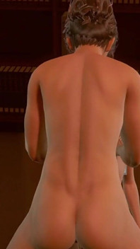 Chica de belleza consigue polla joven - animación 3d