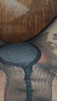 Rubbing My Huge Dick in Stepsister's Beautiful Black Pantyhose with a Pattern