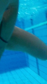 Indoor Public Pool Solo Uncut Nude Fit Man Swimming