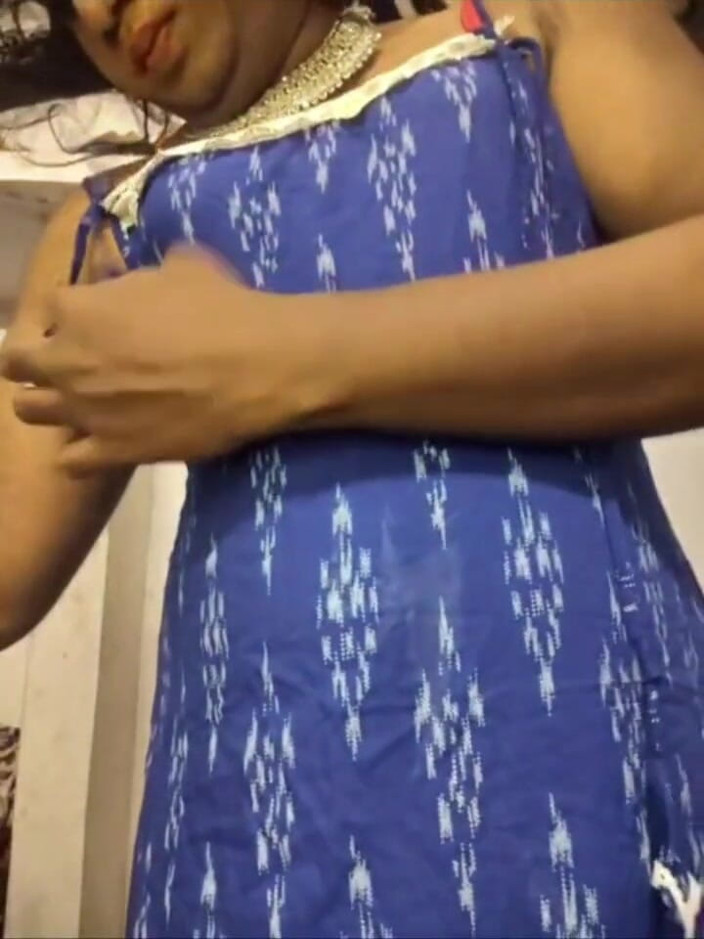 akhilzq: Desi Shemale Strocking Her Dick with Pressing Boobs