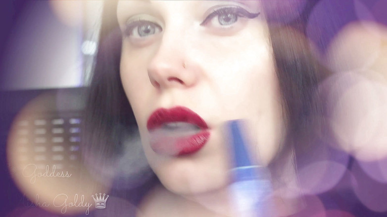 Goddess Misha Goldy: My mesmerizing smoking lips are all that you need!
