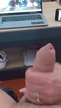 MILF Gives a Handjob and Gets Covered in Cum