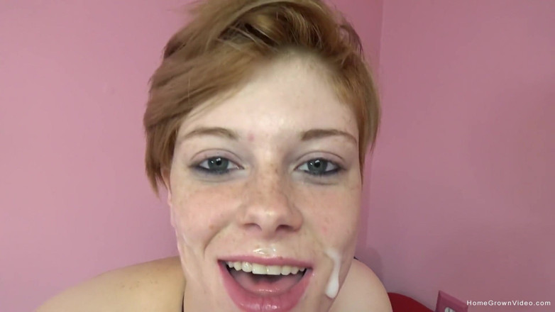 Homegrown GFs: Redhead takes a face full of cum