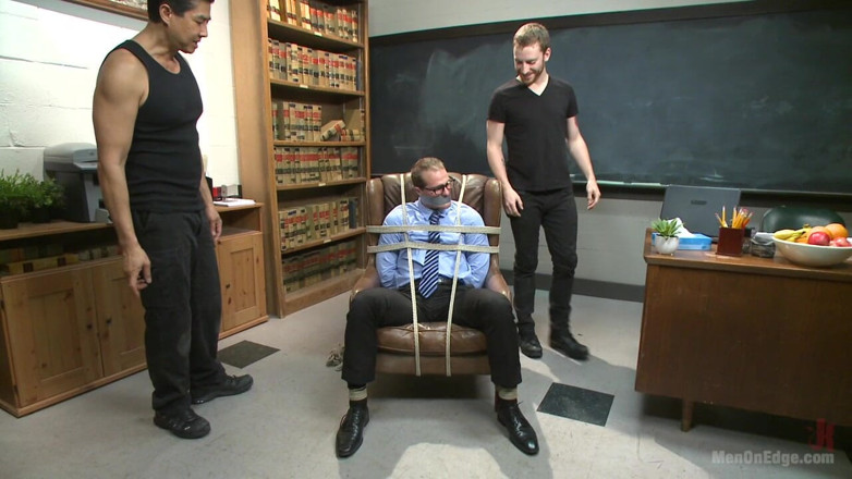 Men on Edge: Straight Professor Gets Edged and Dildo Fucked in the Classroom