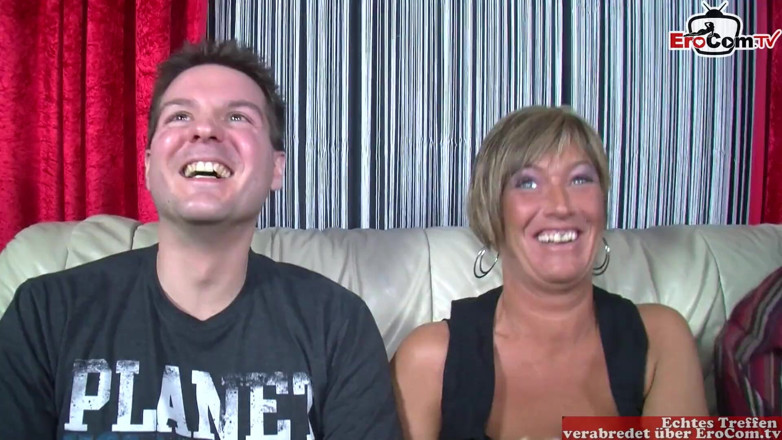 EroCom: Husband shares his short haired mature German wife with saggy...