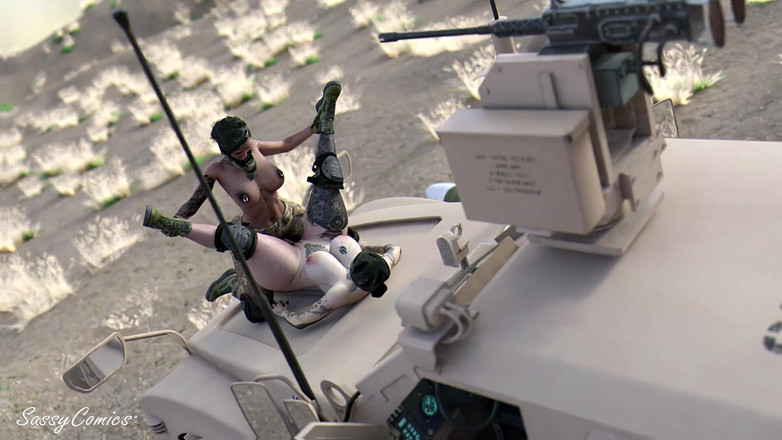 Sassy Comics Trans: I soldati scopano sul camion da combattimento - sassycomics