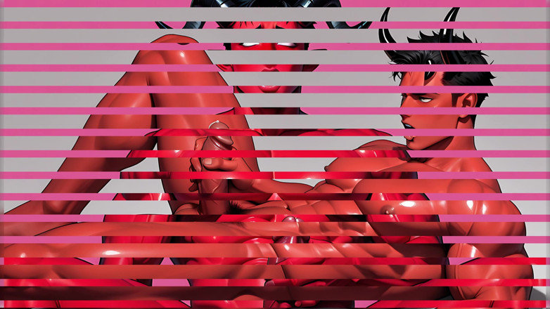 LustMen: Dämonischer Incubus in sinnlichem vergnügen verloren. Red Skin und Ahegao...