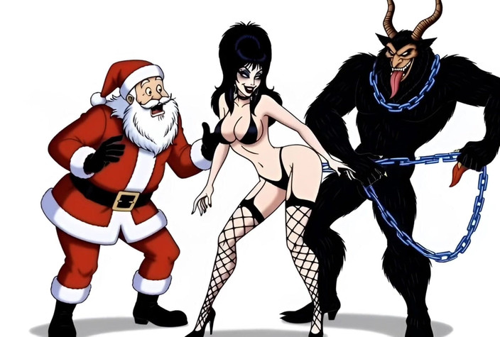 Octopussy Lovers Club: Krampus masukin butt plug ke dalam elvira, nyonya kegelapan pantatnya,...