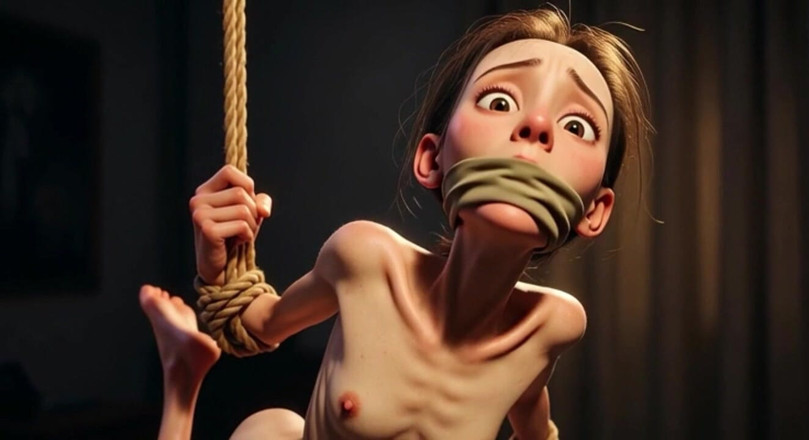 YOUR BEST FANTASY: Skinny Slave Girl Bound Tight - Desperate &amp; Begging for Mercy
