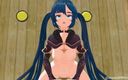 Smixix: Hentai Genshin Impact Mona Cowgirl sexo cabelo azul cor edit...