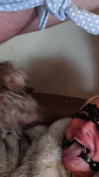 Masked Filthy Slut in Fur Coat Peed on Her Face, Stuffed Her Cunt with Furs and Swallow All the Cum