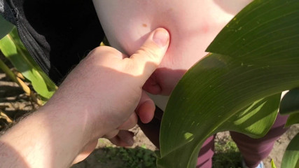 Bouncy Tits Action: Abofetear y apretar mis tetas en el campo de maíz