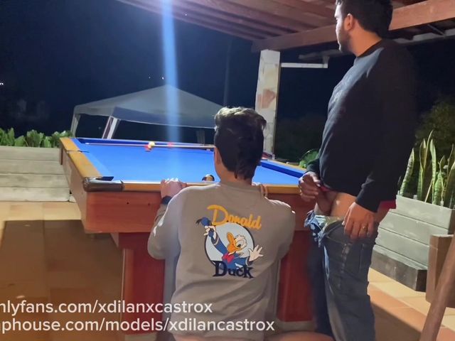Cruising Fucking a Young Gay Bareback in a Public Pool Hall I Cum Inside His Tight Ass (Dilan Castro)