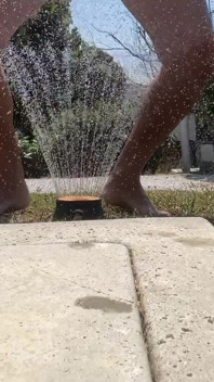 Cum with Water in the Garden