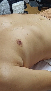 Cumshot Surprise During Massage! Blonde Masseuse with Big Boobs Made Her Client Ejaculate in Underwear