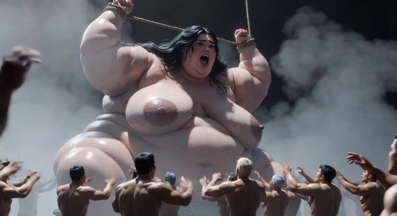 YOUR BEST FANTASY: Gigante rabuda amarrada - homens pequenos explorando profundamente dentro de sua...