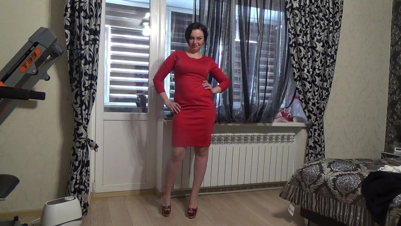 Sexy Milf: Najseksowniejszy mój strój N4 Modeling seksowna czerwona sukienka dla ciebie
