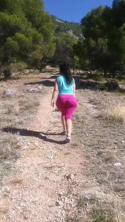 DragonGalaxy11: Horny hiker shows her tits for fun but also gets...