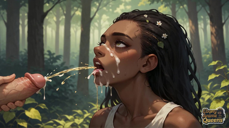 Ebony Anime Queens: Cewek seksi ini dientot habis-habisan sama kontol besar pria kulit...