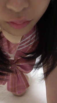 Girls-only Apartment in Japan, a Girl with Natural Tits Cleaning in a See-through Mini-skirt Uniform and Wedgie Thong Panties