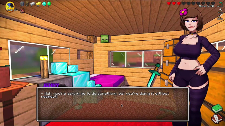 Alita: Hornycraft Minecraft parodie - Steve bekommt einen schlampigen handjob von jenny...