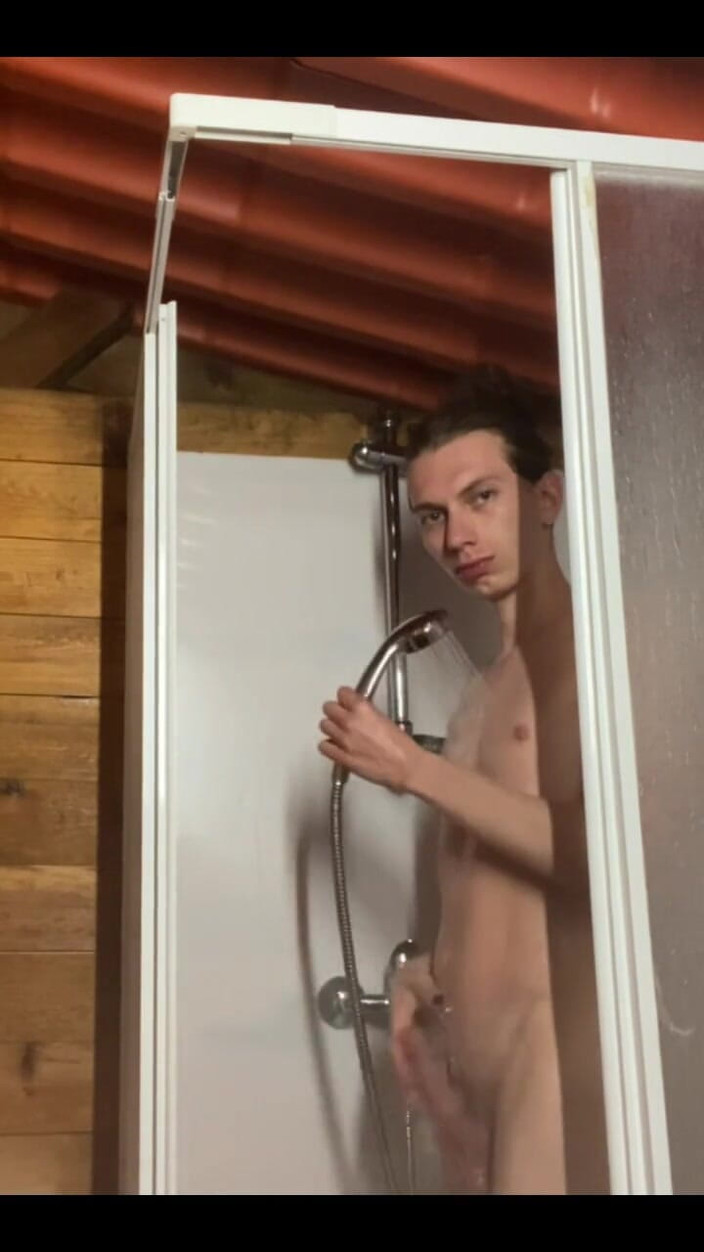iamtonyrey: French Femboy Takes a Hot Shower and Plays with His...