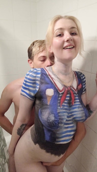 Cosplay Robin Body Paint Removal & Shower Fuck