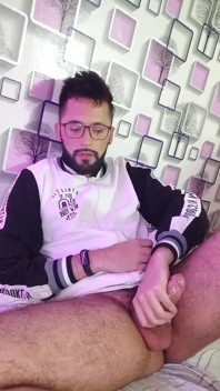 Massaging my cock with oil until I shoot a nice big load