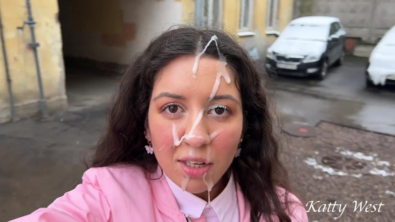 Katty West: College Girl Fucked with Stepbrother, Got Cum on Her Face...