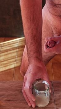 Cicci77 Makes Pedro Piss to Clean the Urethra and Then Masturbates Him Well to Produce Lots of Good Sperm