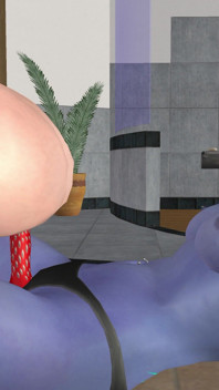 Animated 3D Lesbian Porn - Young Woman Riding Blue Elf Woman's Strap-on in Cowgirl & Reverse
