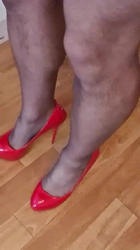 Walking in High Red Heels