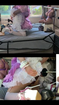 สาวเมดสาวน้อยซาตินชมพูโดนเครื่องเย็ดเย็ดหีและเล่นกับตุ๊กตาเซ็กส์