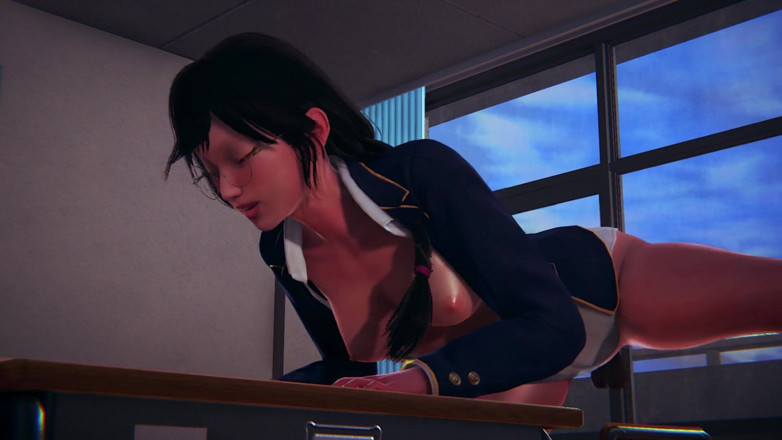 Waifu club 3D: DVA é fodida na mesa da faculdade